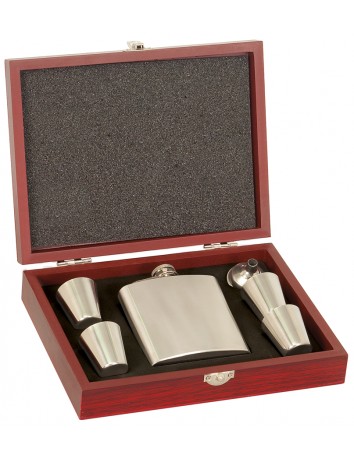 Flask Set with Rosewood Presentation Box