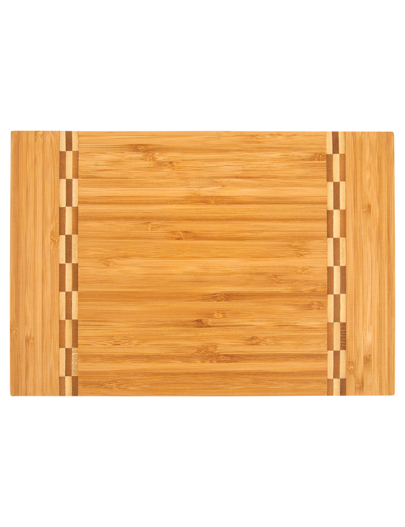 Bamboo Cutting Board with Butcher Block Inlay