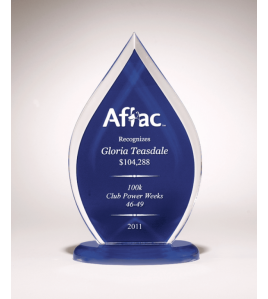 Flame, Royal Blue Acrylic with Base