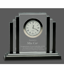 Black Column Crystal Clock