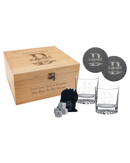 Whiskey Set in Wood Gift Box