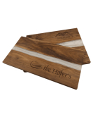 Acacia Serving Board with Blue Pearl Resin River