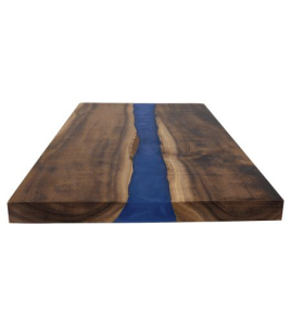 Acacia Serving Board with Blue Pearl Resin River