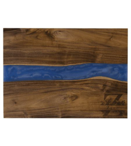 Acacia Serving Board with Blue Pearl Resin River