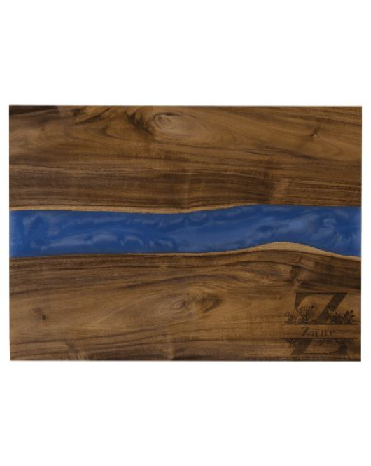 Acacia Serving Board with Blue Pearl Resin River