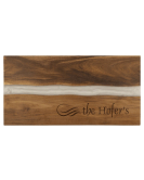 Acacia Serving Board with Blue Pearl Resin River