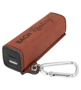 Leatherette Power Bank with USB-C Cord
