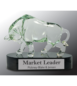 Bull Glass Sculpture