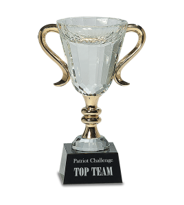 Crystal Cup with Gold Handles and Stem