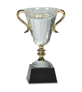 Crystal Cup with Gold Handles and Stem