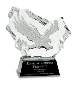 Crystal Carved Eagle on Black Base