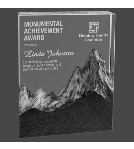 Crystal with Resin Mountain Scene