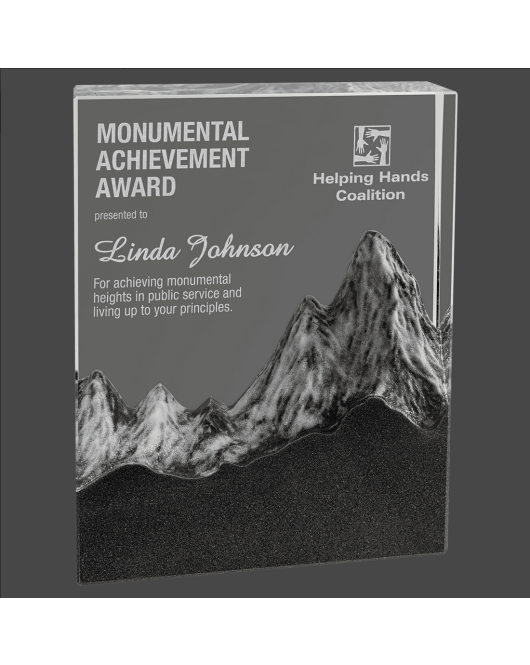 Crystal with Resin Mountain Scene