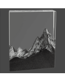 Crystal with Resin Mountain Scene