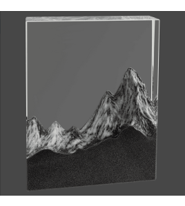 Crystal with Resin Mountain Scene