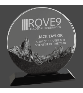 Crystal with Resin Mountain Scene, Round