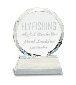 Round Facet Crystal on Clear Base