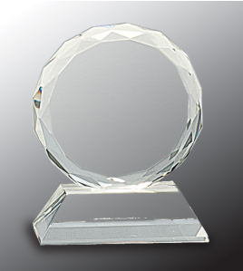 Round Facet Crystal on Clear Base