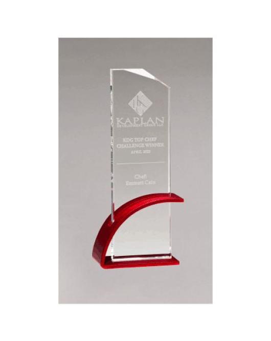 Glass Award with Matte Metal Arch Base