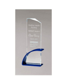Glass Award with Matte Metal Arch Base