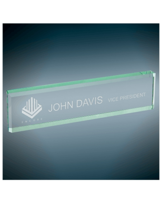 Glass Desk Wedge - Jade