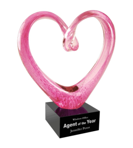 Art Glass, Pink Heart