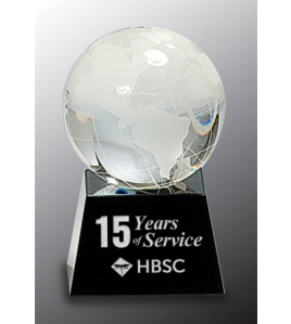Crystal Globe on Black Base