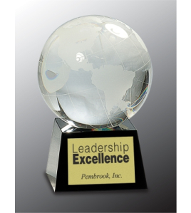 Crystal Globe on Black Base