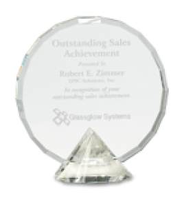 Round Crystal on Clear Diamond Base