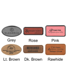 Leatherette Name Tag, Oval Stitched