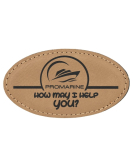 Leatherette Name Tag, Oval Stitched