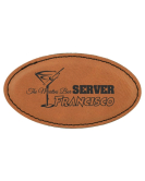 Leatherette Name Tag, Oval Stitched