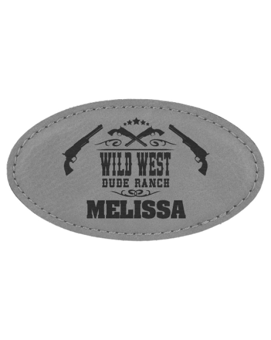 Leatherette Name Tag, Oval Stitched