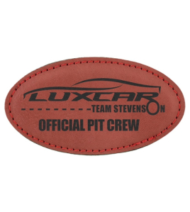 Leatherette Name Tag, Oval Stitched