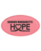 Leatherette Name Tag, Oval Stitched