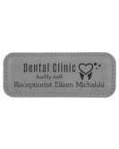 Leatherette Name Tag, Small Stitched