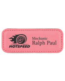 Leatherette Name Tag, Small Stitched