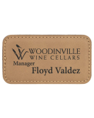 Leatherette Name Tag, Large Stitched