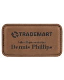 Leatherette Name Tag, Large Stitched