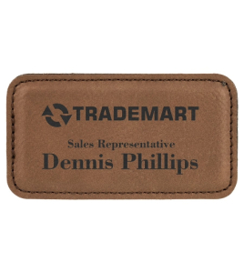 Leatherette Name Tag, Large Stitched