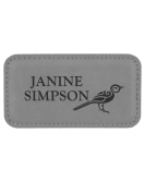 Leatherette Name Tag, Large Stitched