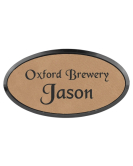 Leatherette Name Tag, Oval Frame