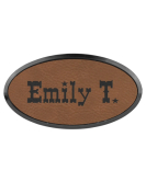 Leatherette Name Tag, Oval Frame