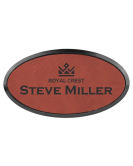 Leatherette Name Tag, Oval Frame