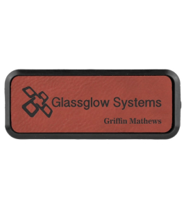 Leatherette Name Tag, Small Frame