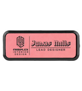 Leatherette Name Tag, Small Frame