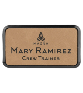 Leatherette Name Tag, Large Frame