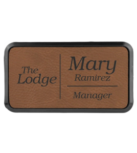 Leatherette Name Tag, Large Frame