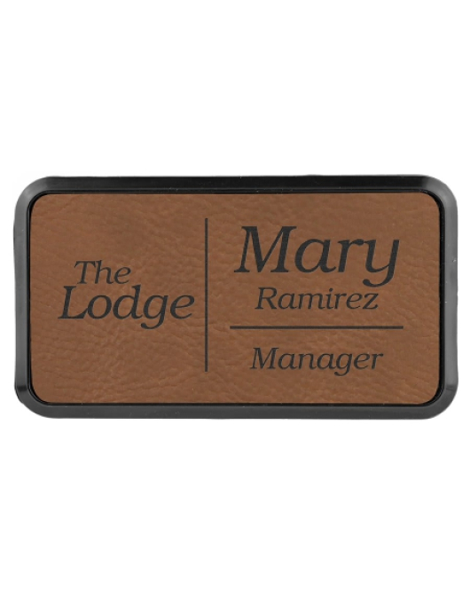 Leatherette Name Tag, Large Frame