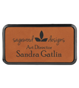 Leatherette Name Tag, Large Frame